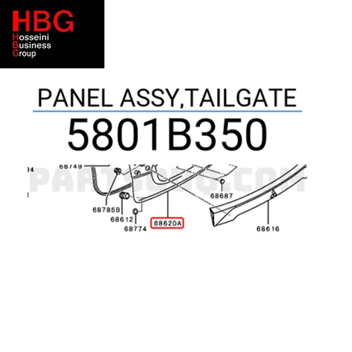 مجموع درب صندوق عقب ( Genuine parts ) اوتلندر