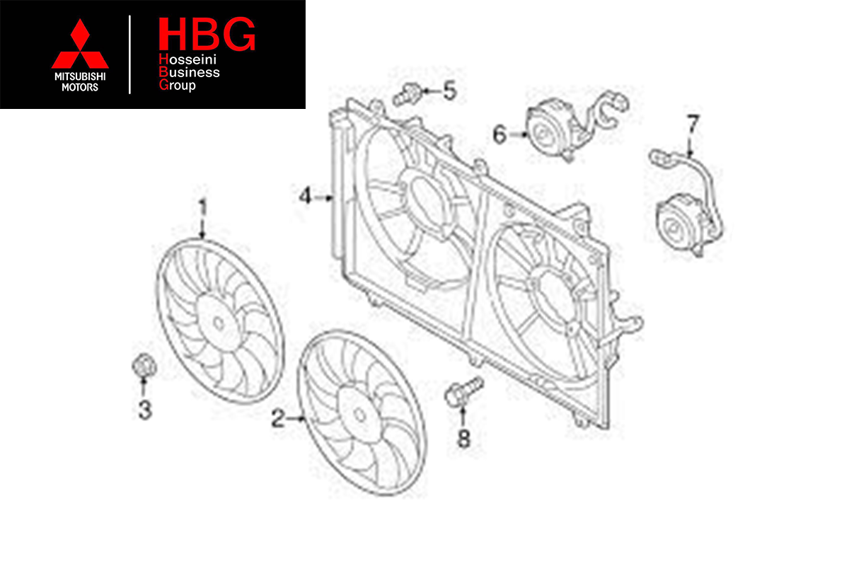 پروانه فن خنک کننده سمت راست رادياتور آب اصلی میتسوبیشی ( Genuine parts ) - اوتلندر