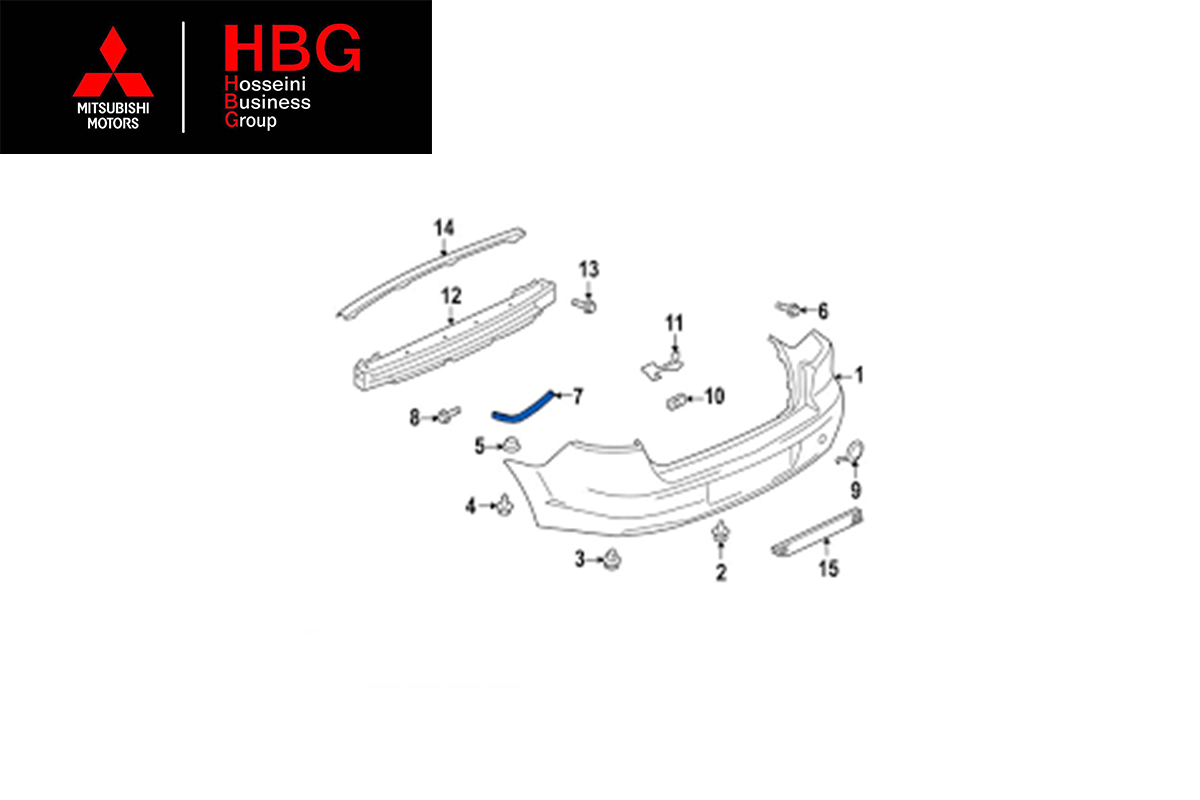 براکت سپر عقب چپ اصلی میتسوبیشی ( Genuine parts ) - لنسر