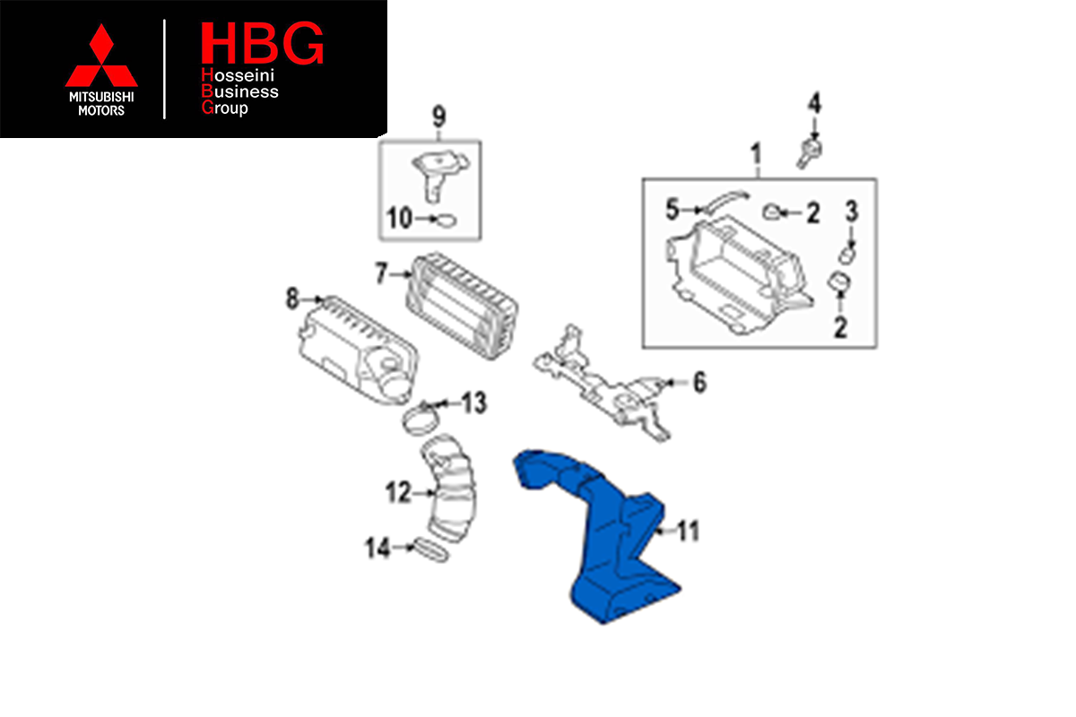 لوله هواکش اصلی میتسوبیشی ( Genuine parts ) - لنسر