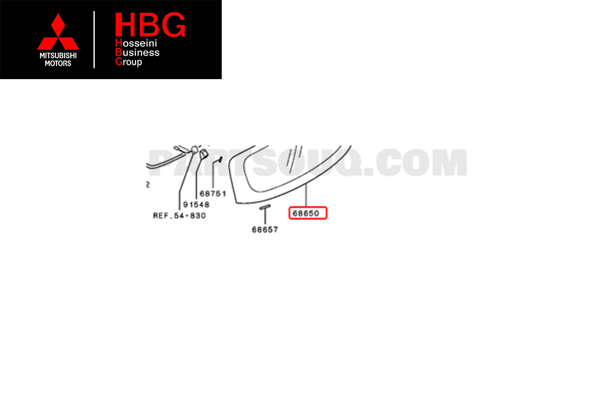 شيشه درب عقب اصلی میتسوبیشی ( Genuine parts ) - میراژ