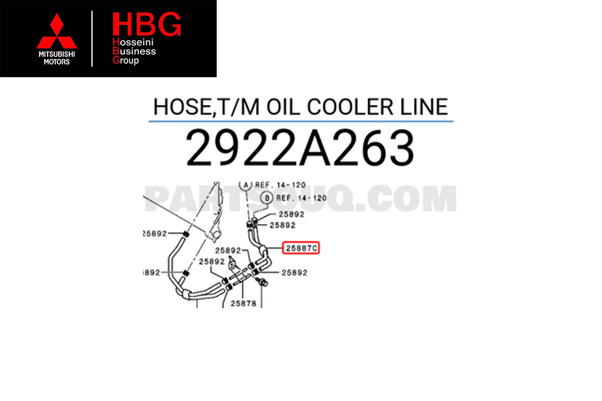 شیلنگ رادیاتور خنک کننده گیربکس ( Genuine parts ) لنسر