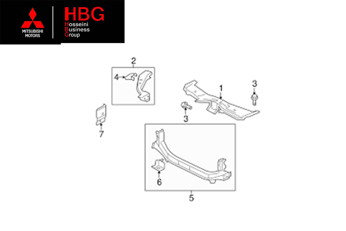 پايه پاييني نگهدارنده چراغ جلو اصلی میتسوبیشی ( Genuine parts ) - لنسر