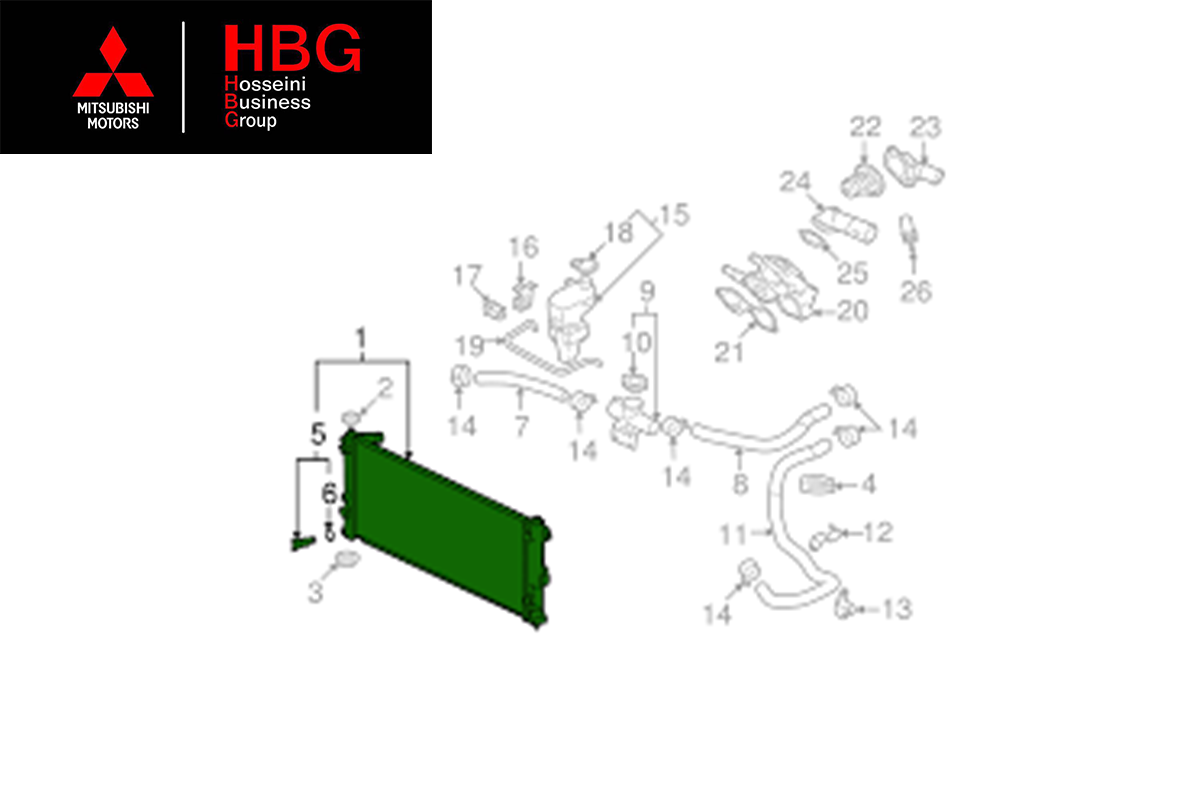 رادياتو آب اصلی میتسوبیشی ( Genuine parts ) - ای اس ایکس / لنسر